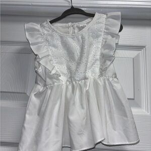 White Ruffled gir top